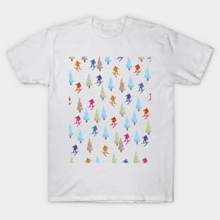 Cartoon ski pattern/ T-Shirt